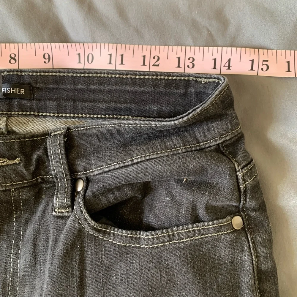 Eileen Fisher Designer Neutral Washed Black Organic Cotton Cropped Jeans Size 6 - Picture 5 of 8